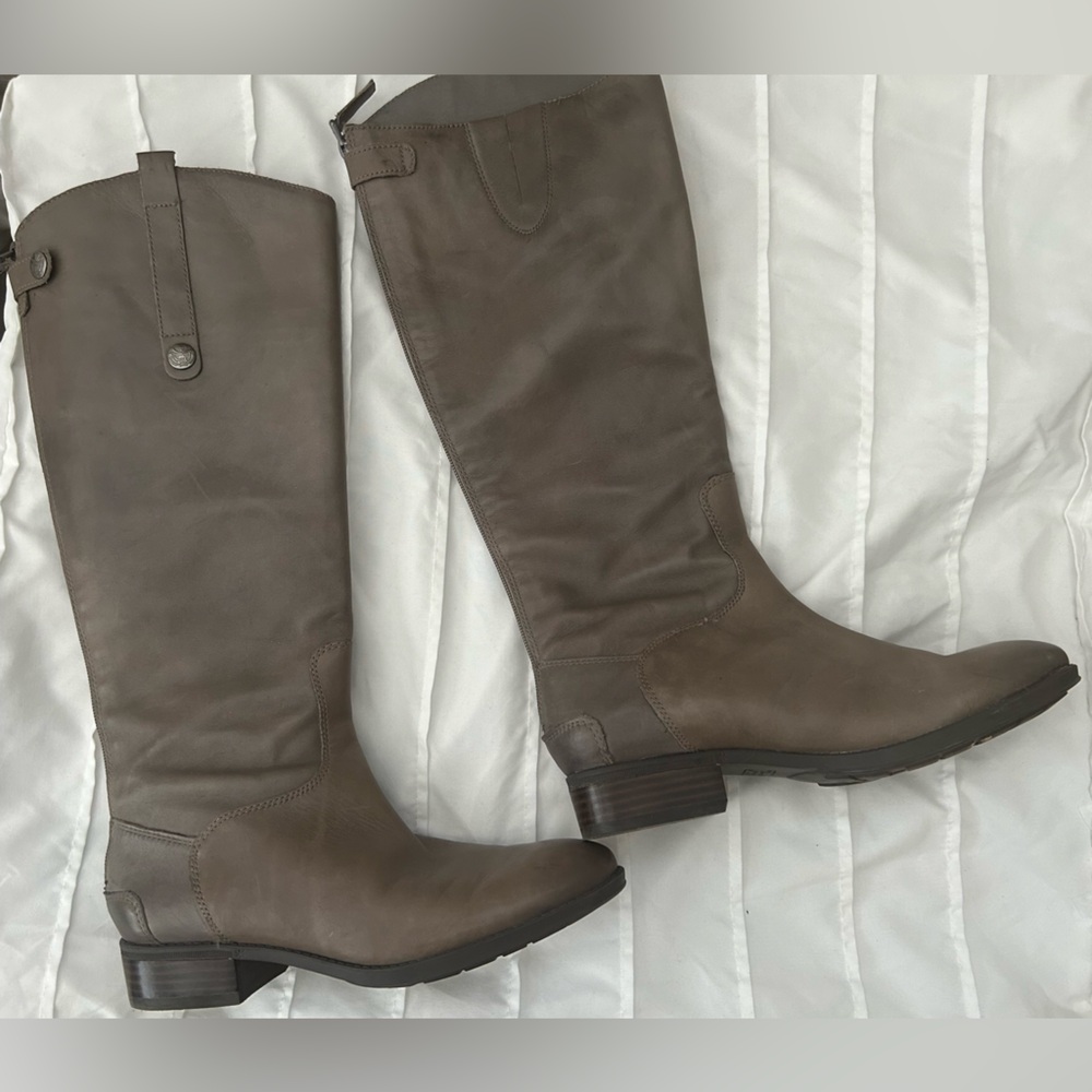 Sam Edelman Penny Leatger Riding Boots, Grey